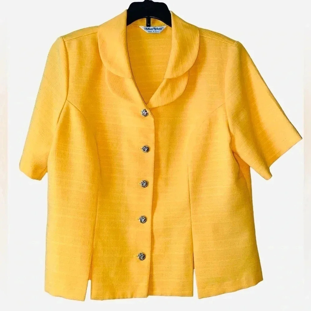 Anthony Richard’s Cotton and Linen Suit Mustard Yellow Jacket Size L